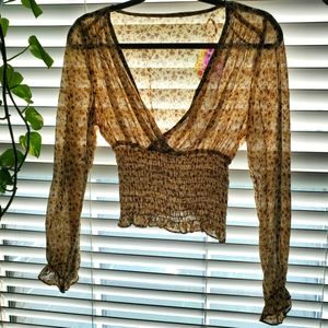 Chiffon floral long sleeve top